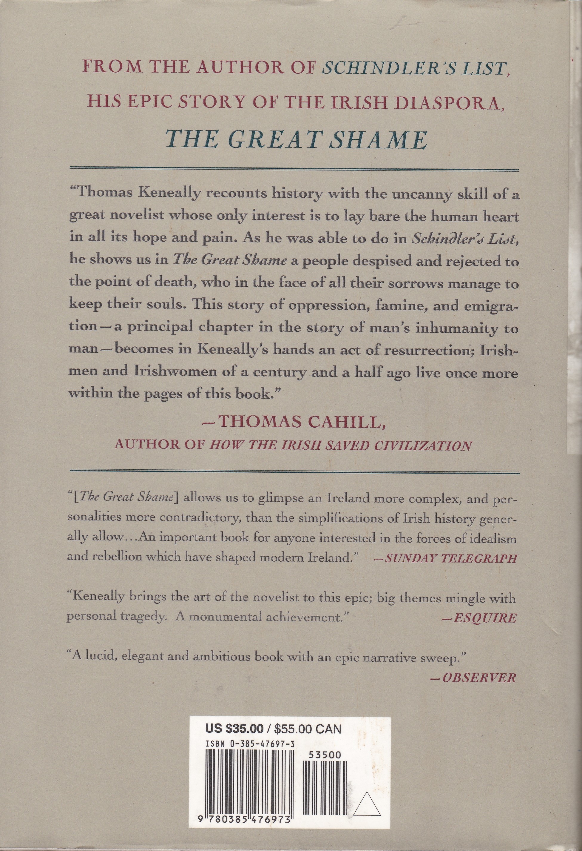 The Great Shame: And The Triumph Of The Irish In The English -Speaking World