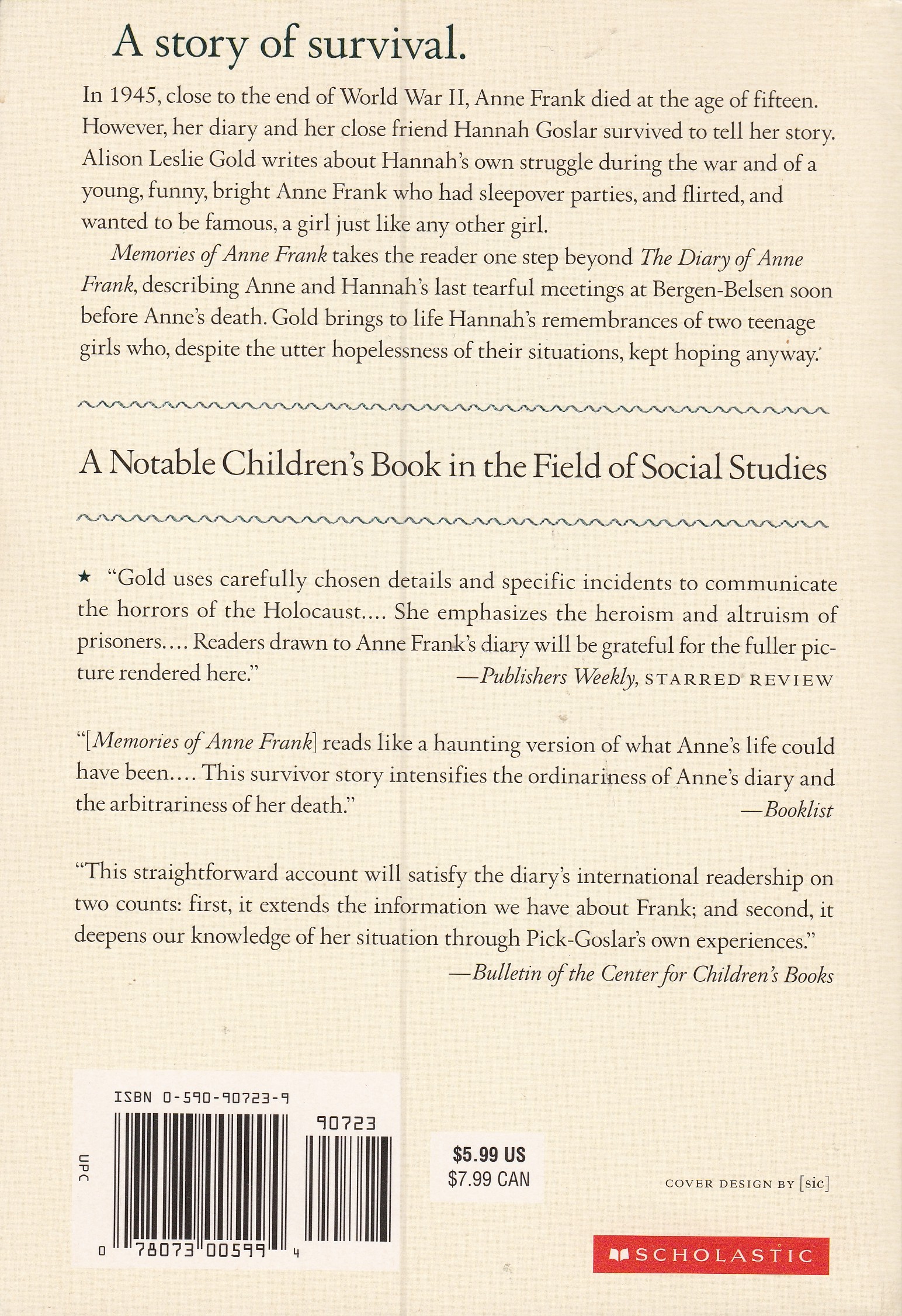 Memories of Anne Frank: Reflections of a Childhood Friend