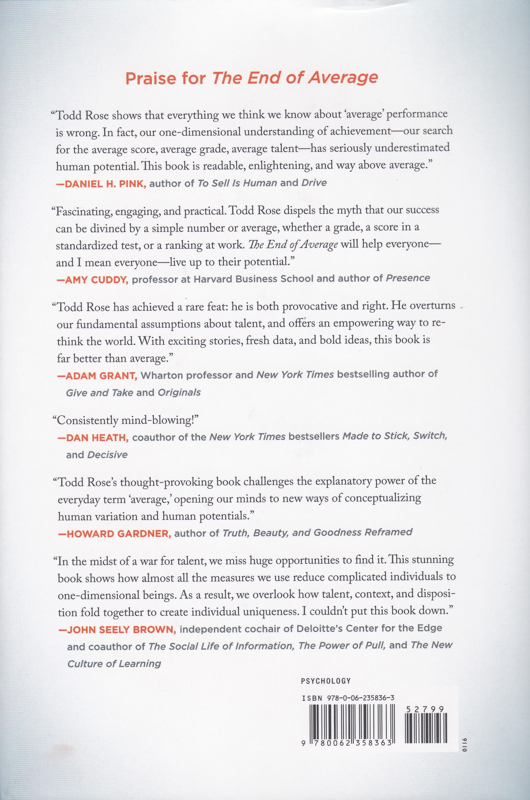 The End of Average: How We Succeed in a World That Values Sameness